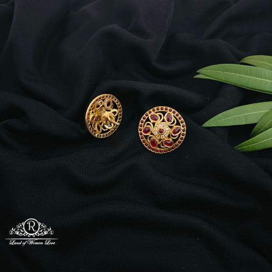 Kempu Stones Silver Studs-RCH665