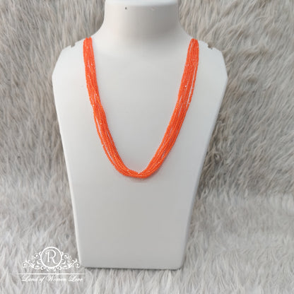 Cristal Beads Mala Orange  Colour 6 lines 20 inches RCH316