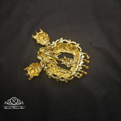 Lord Ganesh design Silver Mala locket-RCV188M180