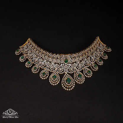 diamond finishing cz-stones silver chocker-rccp225 cz 92.5 silver ramala jewelry / ramala collections