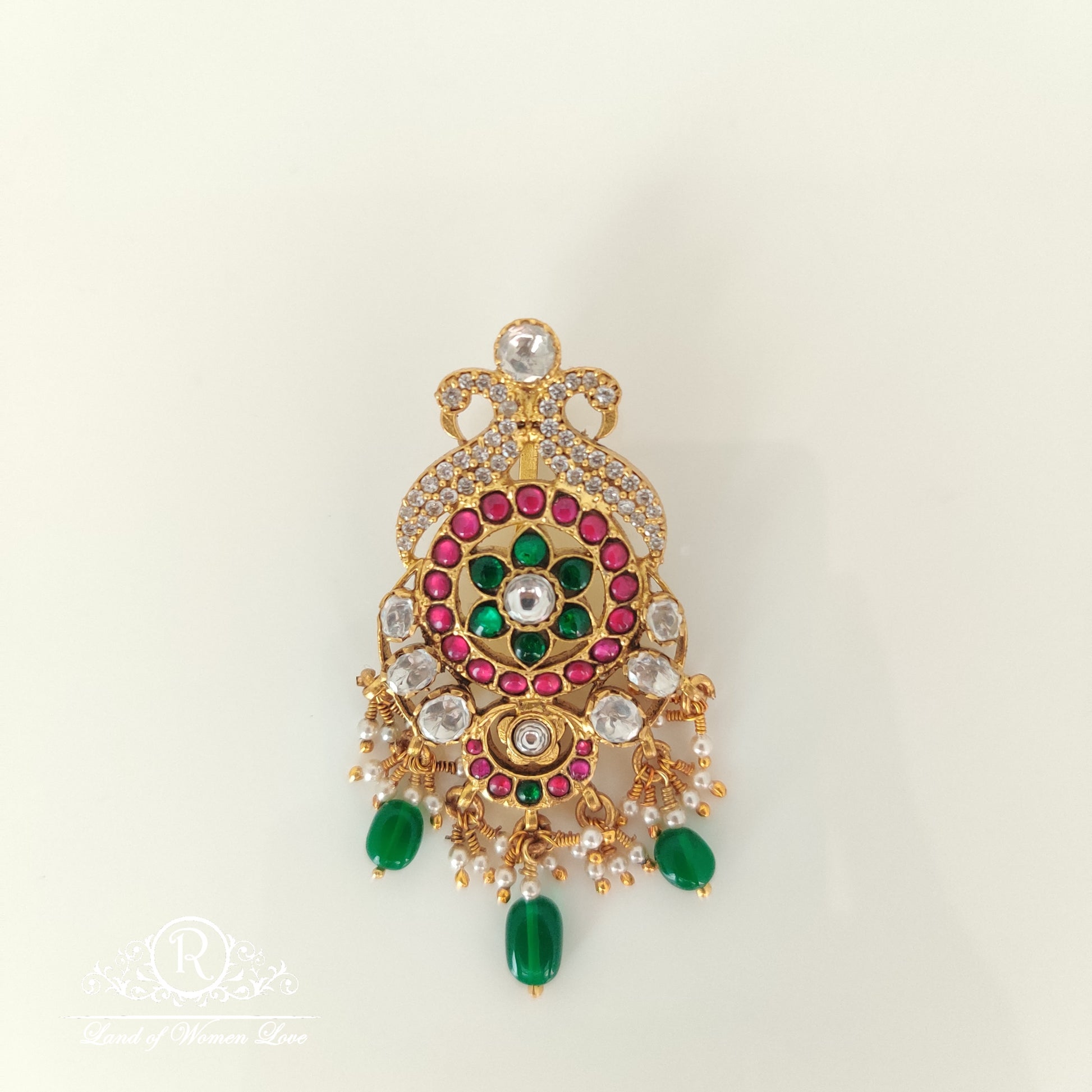 pendant kundan silver pendant-rc85-105cp03 kundan 92.5 silver ramala jewelry / ramala collections