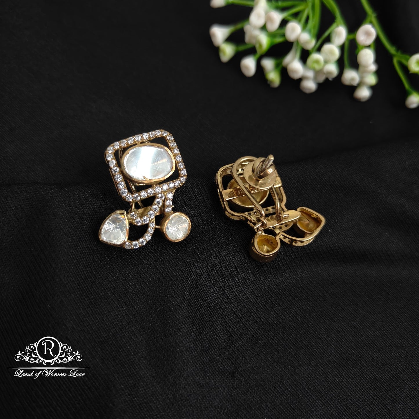 92.5 Silver Victorian Earrings-RCM1117