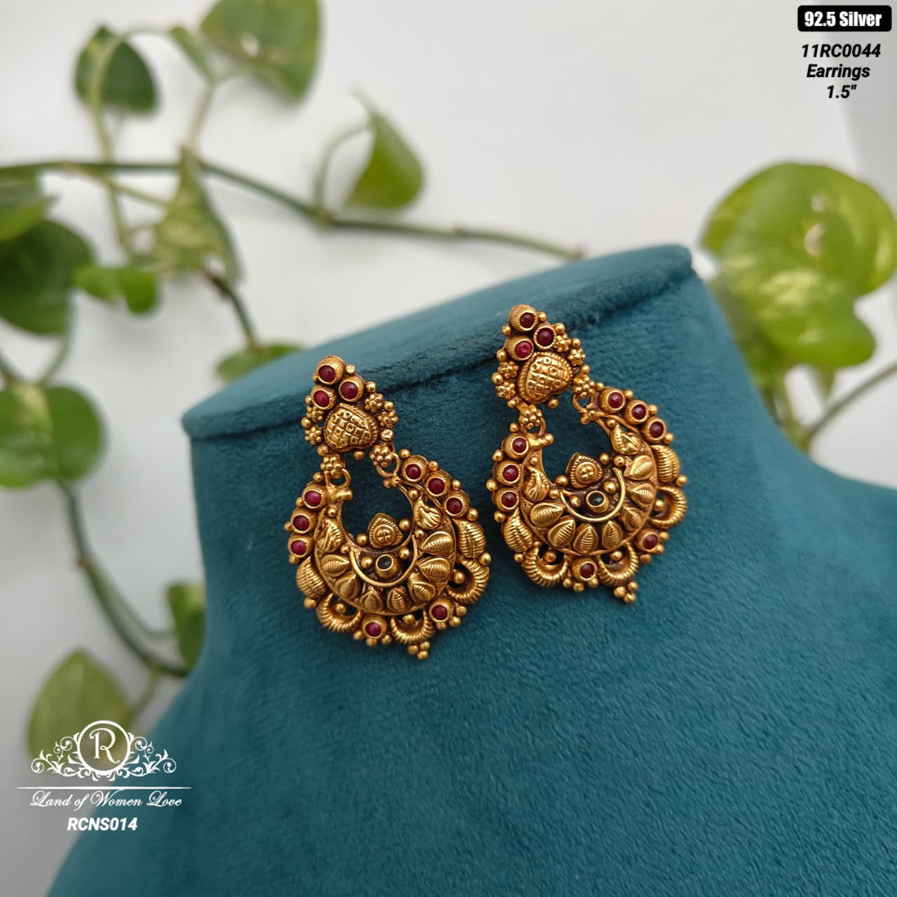chandbali silver chandbali earrings rcns-014 92.5 silver ramala jewelry / ramala collections