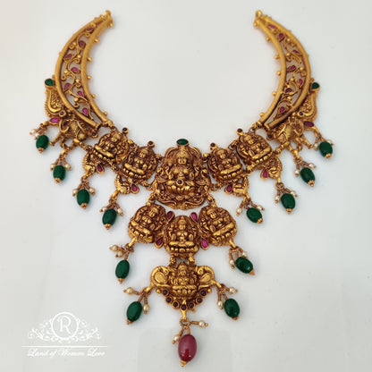Cultural richness beautiful silver Lakshmi Devi necklace Ã¢Å“Â¨14"-RCMA03