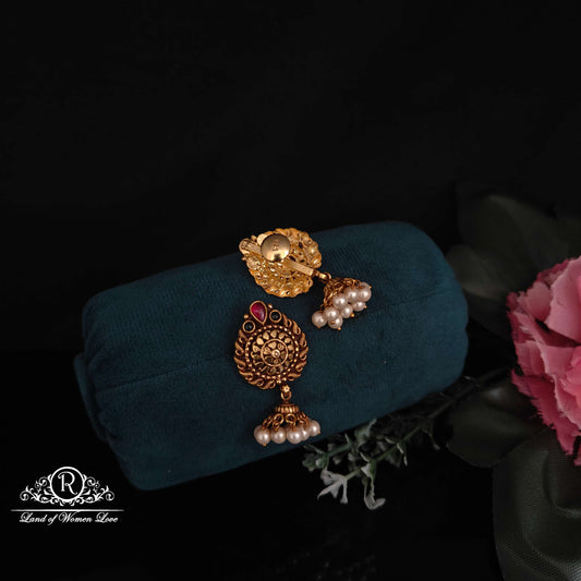 Silver Nakshi design Earrings-RCM1021