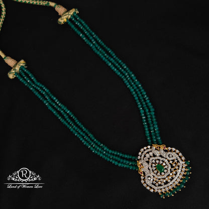 pendant 92.5 silver beads mala with diamond finishing pendant -rch835 92.5 silver ramala jewelry / ramala collections