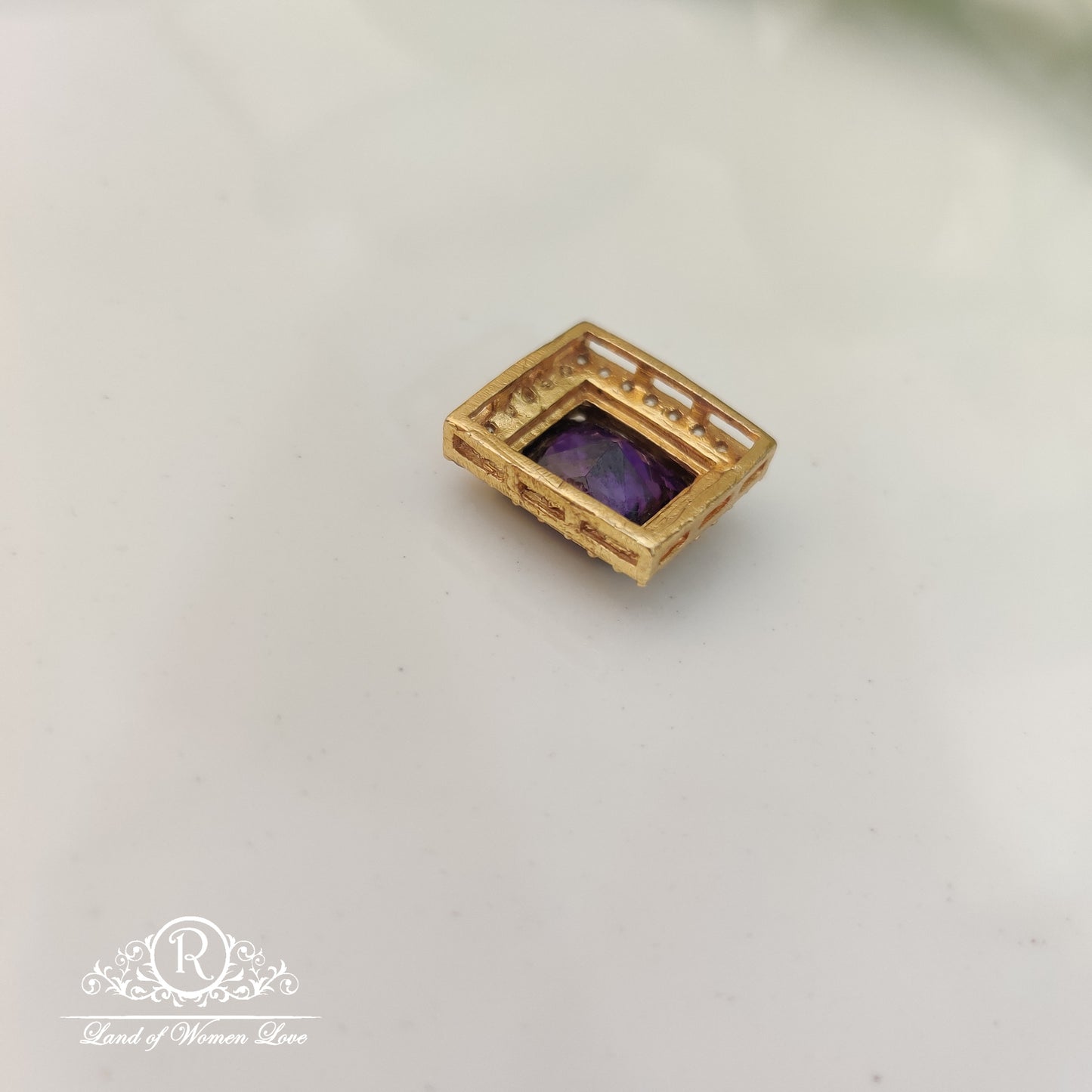 Simple and cute Ã¢Å“Â¨ silver side lockets with violet colour stone Ã°Å¸â€™Å“-RCH533