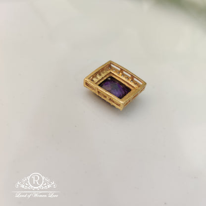 Simple and cute Ã¢Å“Â¨ silver side lockets with violet colour stone Ã°Å¸â€™Å“-RCH533