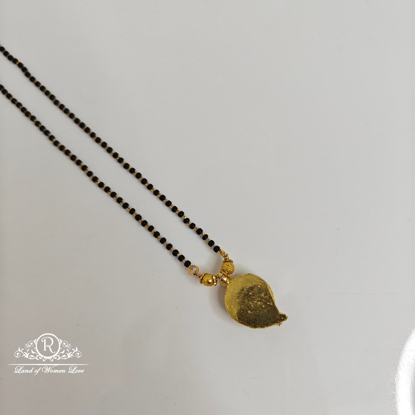 92.5 Silver Black beads with Mango design locket-RCH795