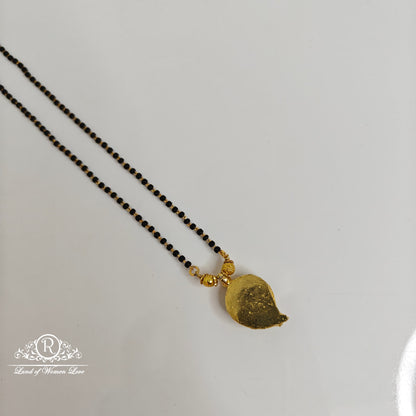 92.5 Silver Black beads with Mango design locket-RCH795