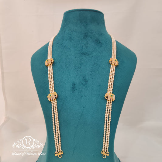 cultural richness beautiful pearls with elephant side lockets ã¢å“â¨ 25"-rch497 92.5 silver ramala jewelry / ramala collections