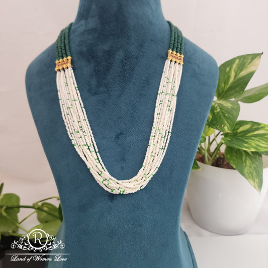 beautiful green beads and green pot pearls with side lockets ã¢å“â¨24"-rch501 92.5 silver ramala jewelry / ramala collections