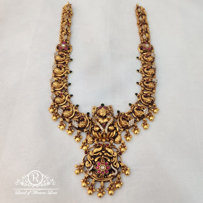 Beutiful silver Ã¢Å“Â¨ Lakshmi Devi haram with peacock Ã°Å¸Â¦Å¡ design 22"-RCM757