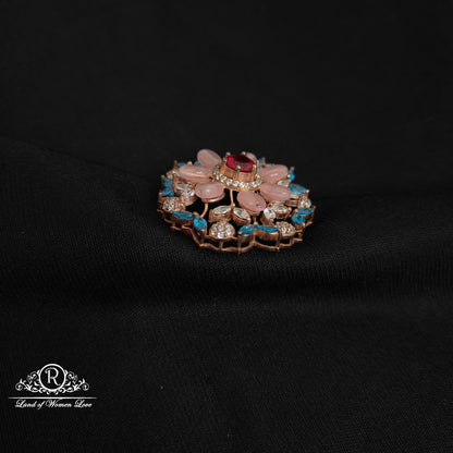 92.5 Silver Rose gold polish Amaya beads side locket-RCM114