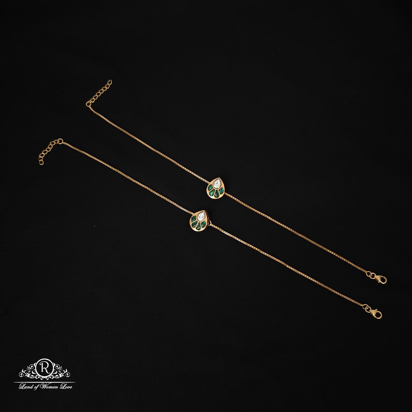 silver kundan anklets-rcp092 kundan 92.5 silver ramala jewelry / ramala collections