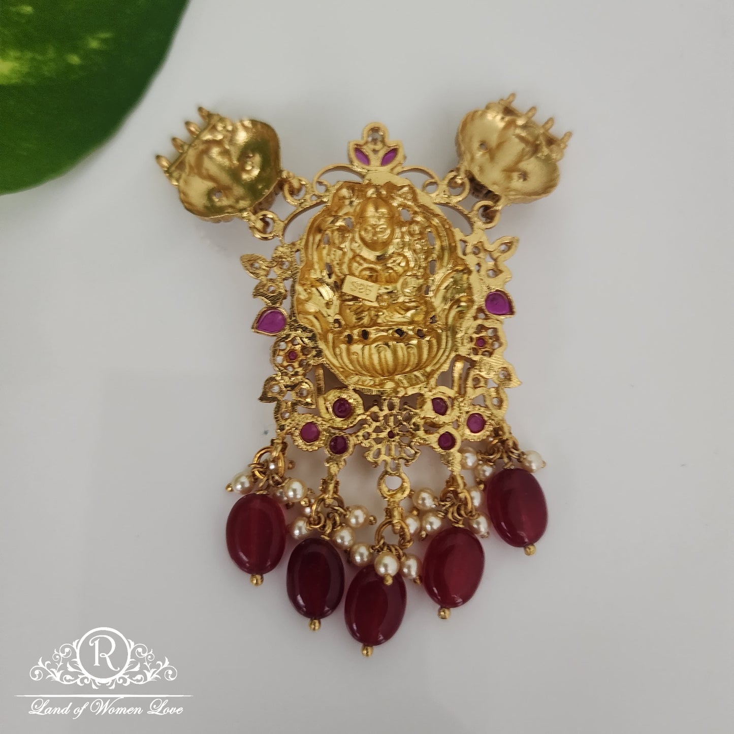 Lakshmi Devi design Silver Mala Locket-RCM222