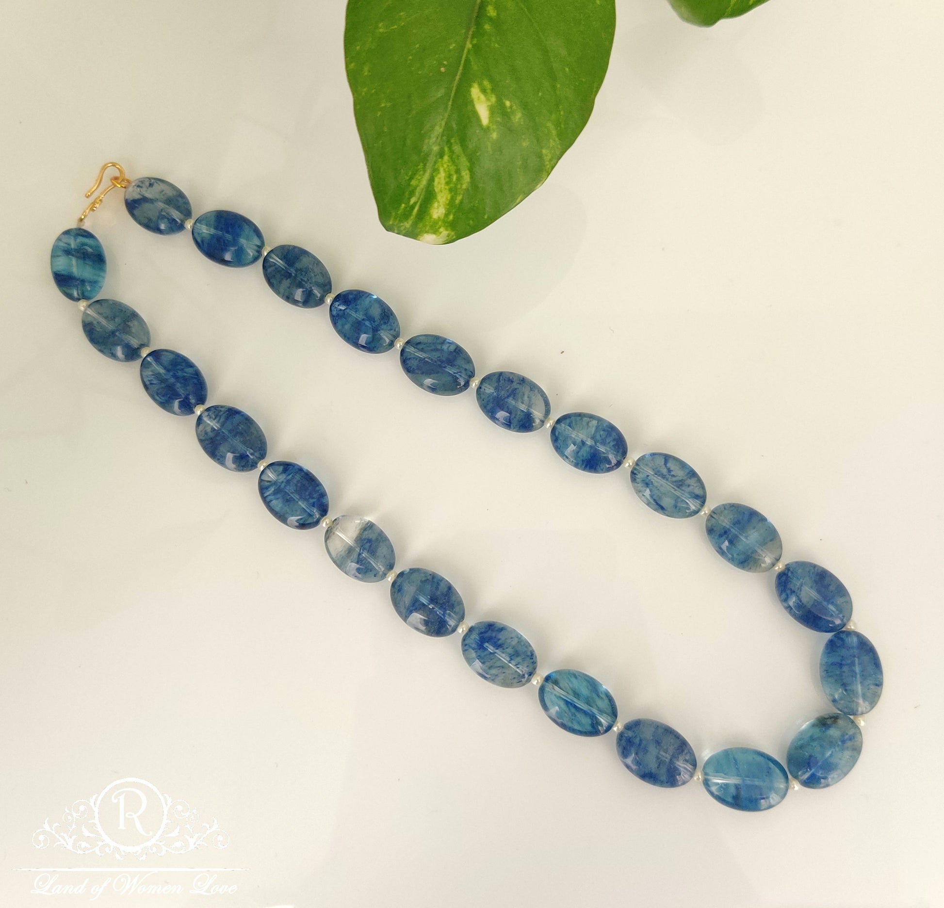 fancy blue beads mala-rchk0062 92.5 silver ramala jewelry / ramala collections