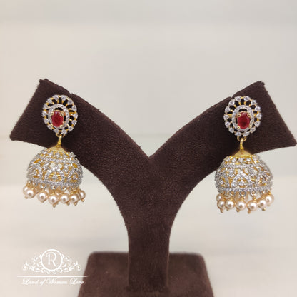 diamond finishing silver jhumkas-rc85-90cp013 92.5 silver ramala jewelry / ramala collections