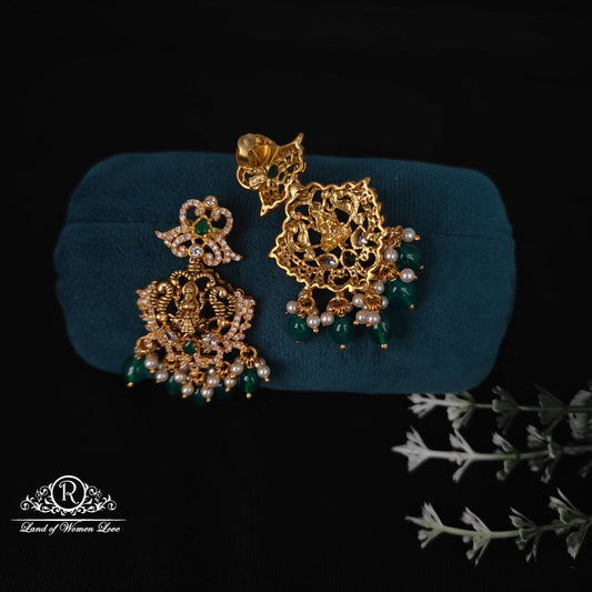 Silver Lakshmi Devi design Earrings-RCM1027