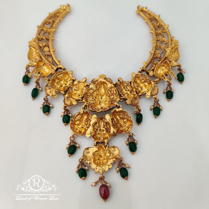 Cultural richness beautiful silver Lakshmi Devi necklace Ã¢Å“Â¨14"-RCMA03