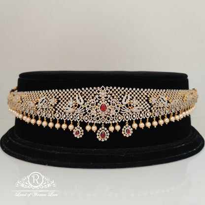 beautiful diamond finishing silver vaddanam-rc85-90cp033 92.5 silver ramala jewelry / ramala collections