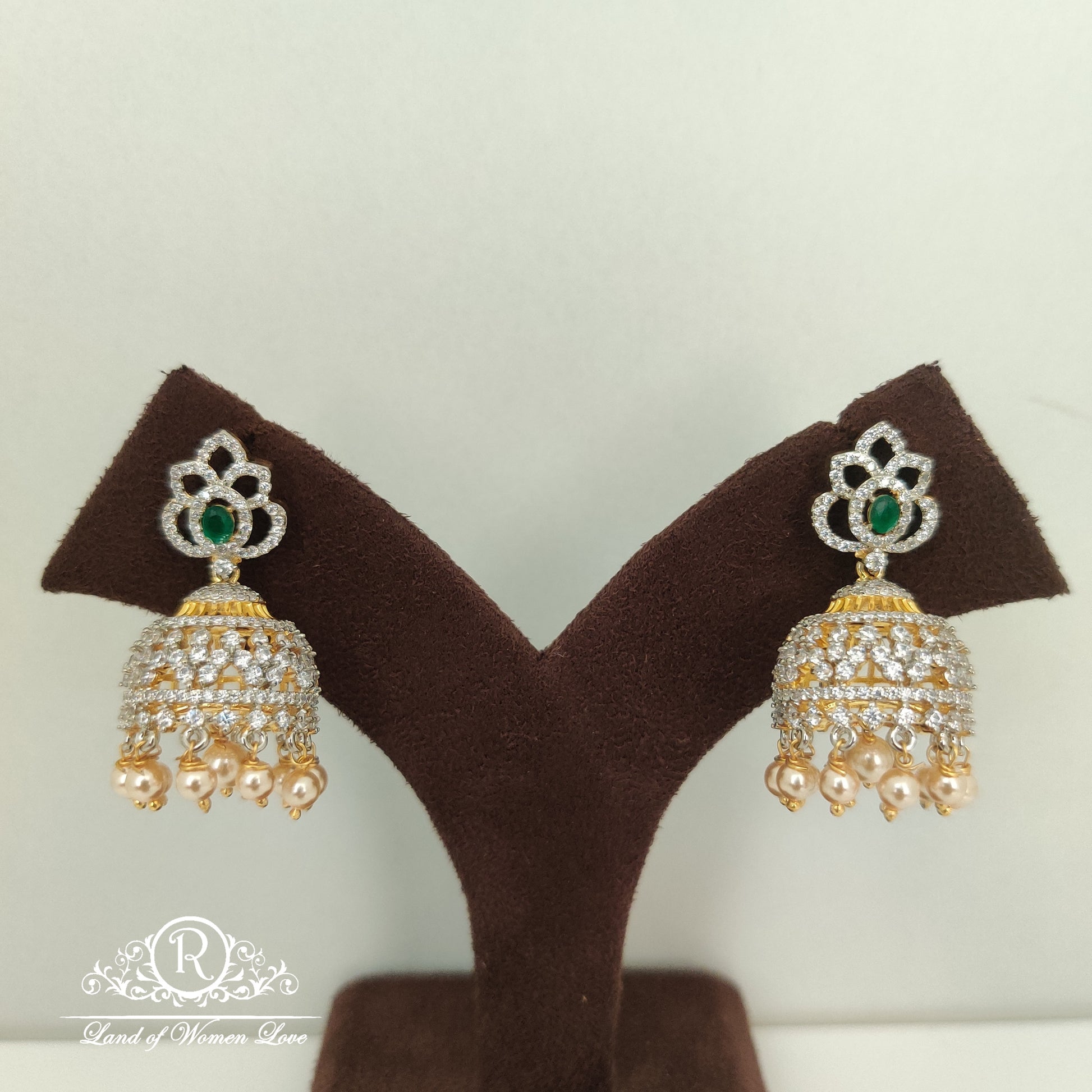 diamond finishing silver jhumkas-rc85-90cp018 92.5 silver ramala jewelry / ramala collections
