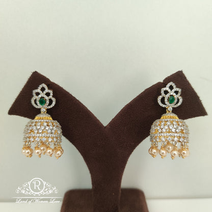 diamond finishing silver jhumkas-rc85-90cp018 92.5 silver ramala jewelry / ramala collections