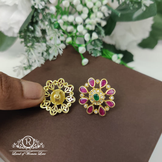 Coloured stones Silver studs-RC85-70CP051