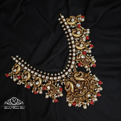 earrings 92.5 silver nakshi victorian peacock design necklace 92.5 silver ramala jewelry / ramala collections