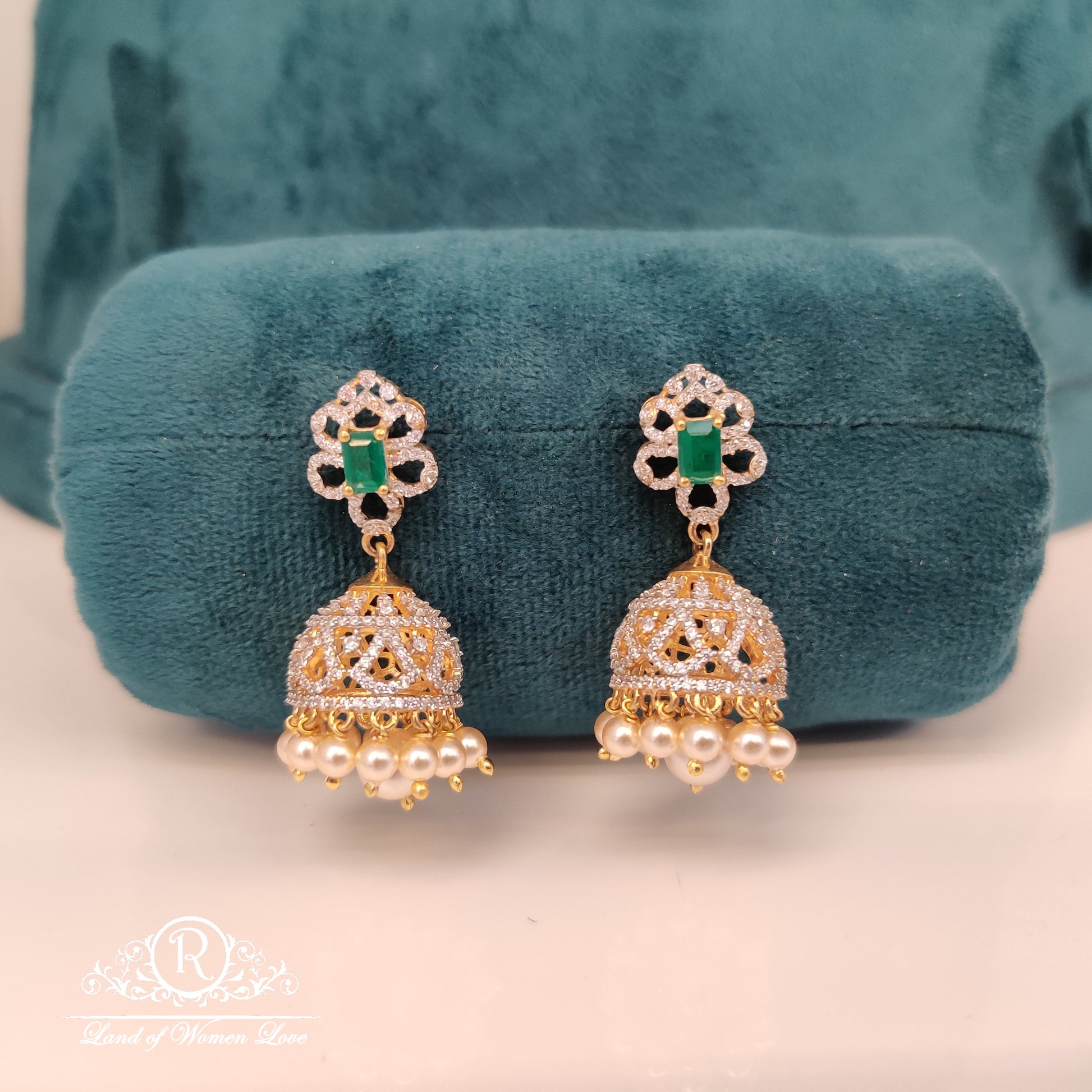 diamond finishing silver jhumkas-rccp232 92.5 silver ramala jewelry / ramala collections