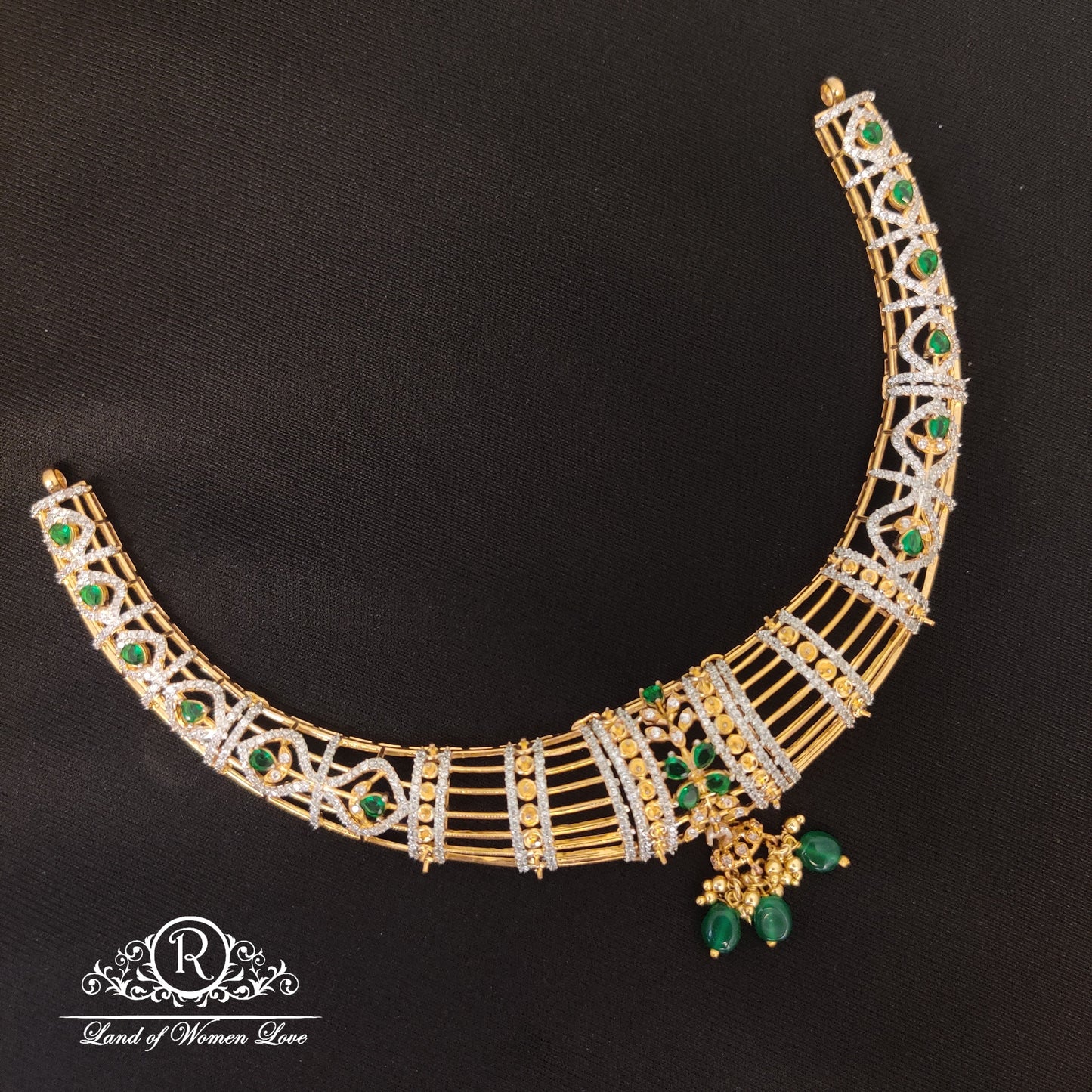 Diamond finishing Unique design Silver Necklace-RC85-90CP09