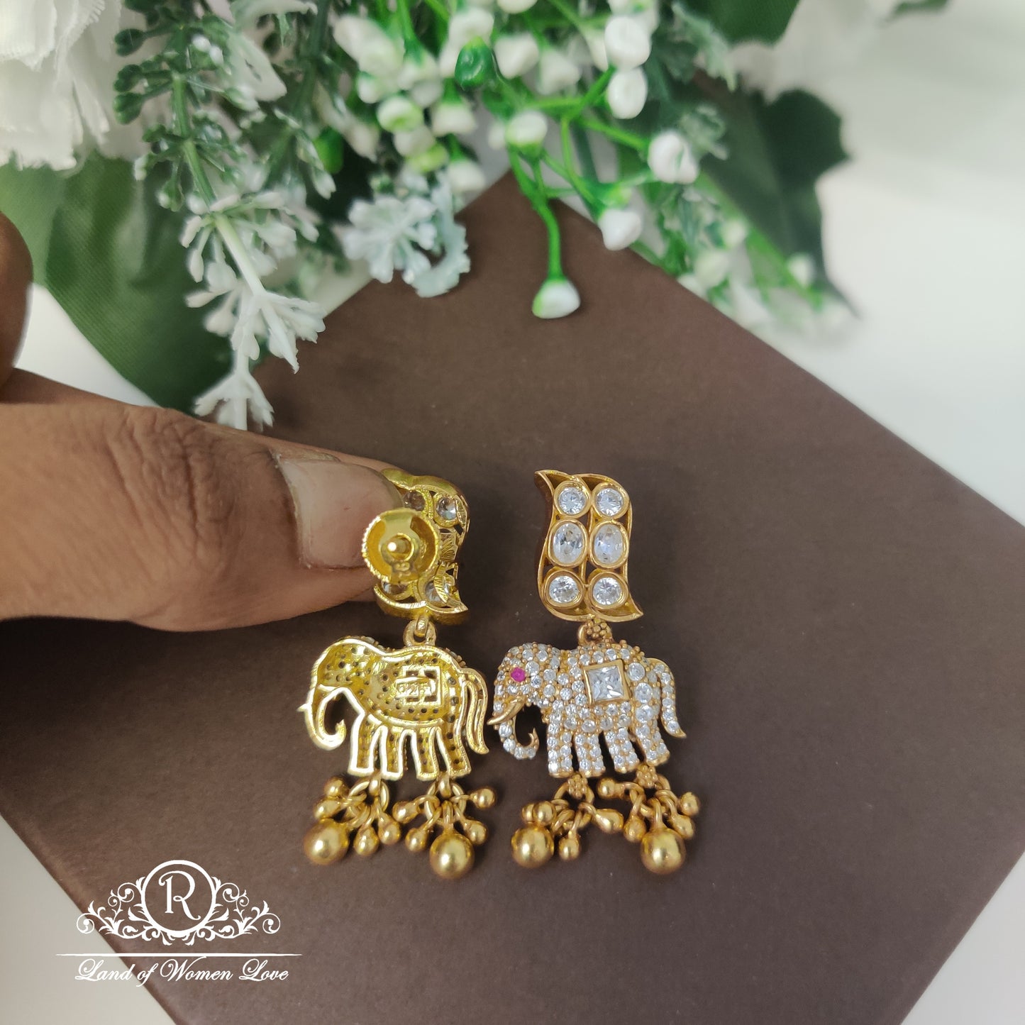 Elephant design Silver Earrings-RC85-70CP046