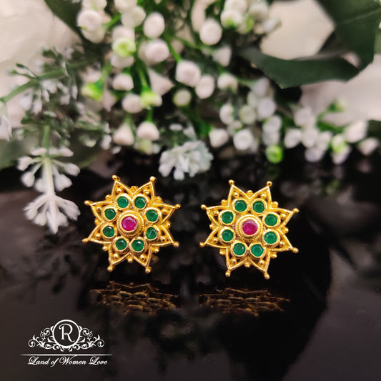 stud flower design silver studs-rc85-70cp071 92.5 silver ramala jewelry / ramala collections