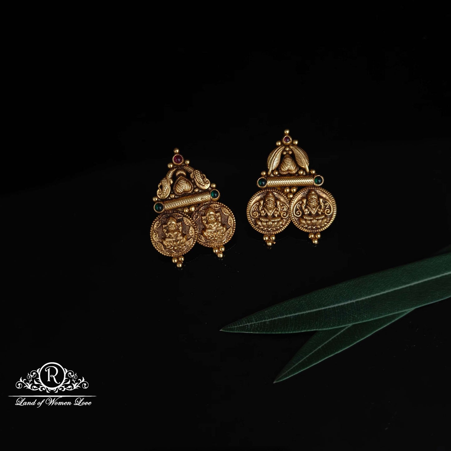 earrings lakshmi devi design kasu silver earrings-rcm997 92.5 silver ramala jewelry / ramala collections