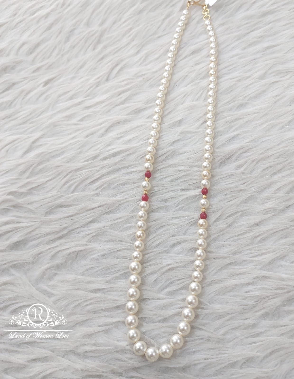 92.5 Silver Jewelry Pearls Mala 20"RCKB01