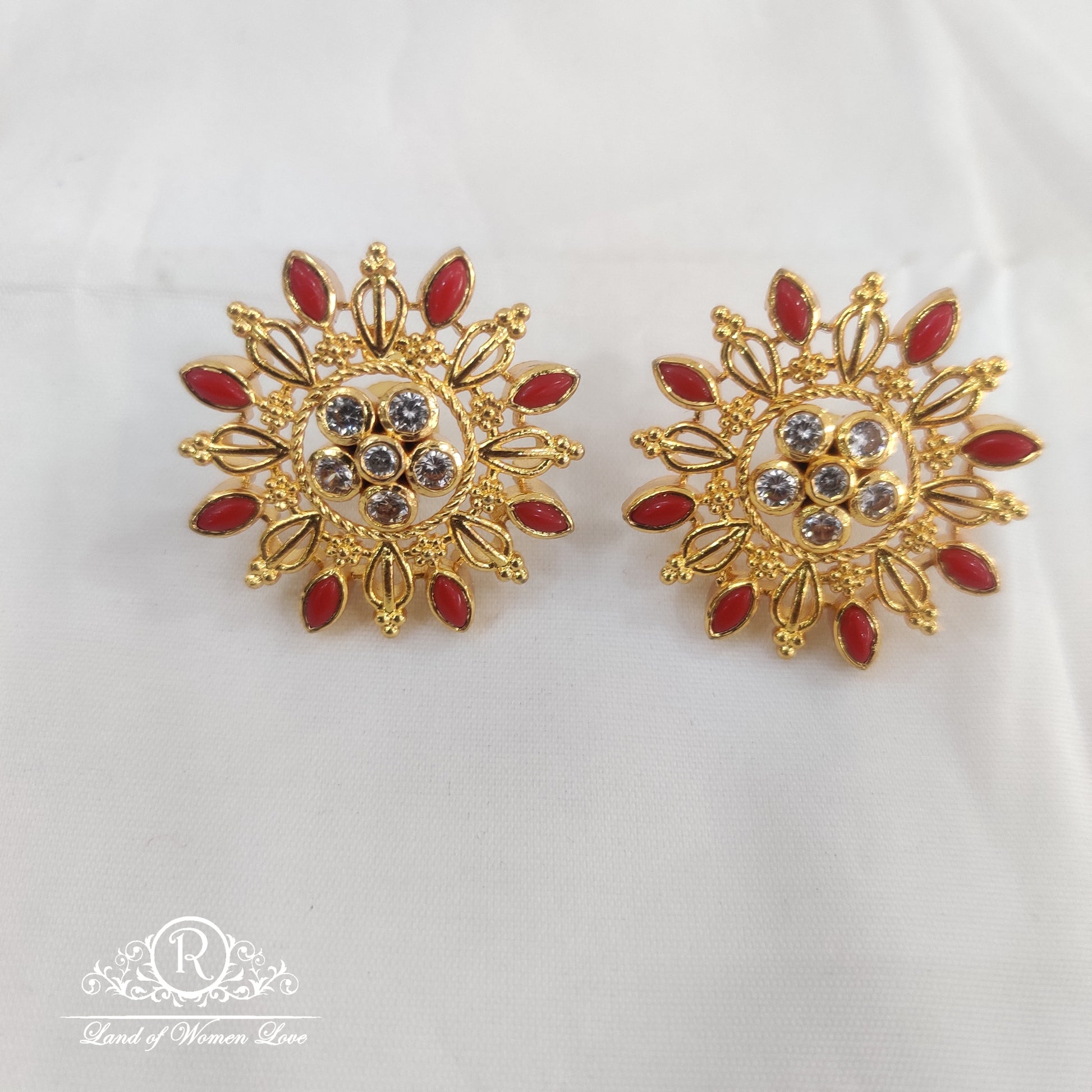 stud 92.5 silver jewelry floral stud earrings rcv072 92.5 silver ramala jewelry / ramala collections