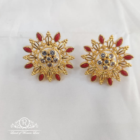 stud 92.5 silver jewelry floral stud earrings rcv072 92.5 silver ramala jewelry / ramala collections