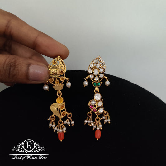 Kundans Silver Earrings-RC85-105CP18