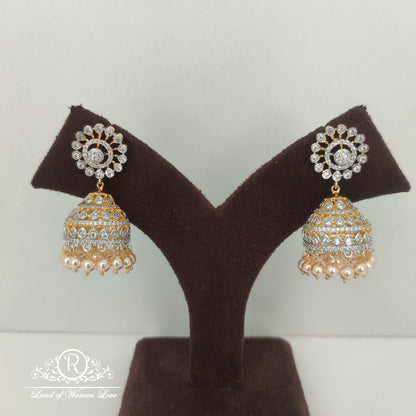 diamond finishing silver jhumkas-rc85-90cp012 92.5 silver ramala jewelry / ramala collections