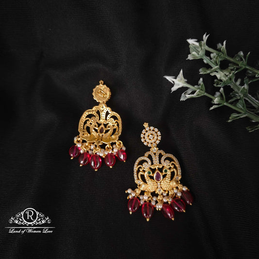 Peacock design Silver Earrings-RCM982