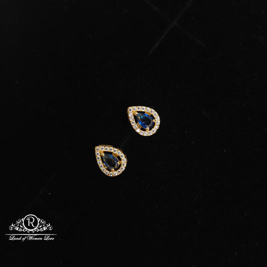 92.5 Silver CZ- Stones Navy blue Pendant Set-RCDS093
