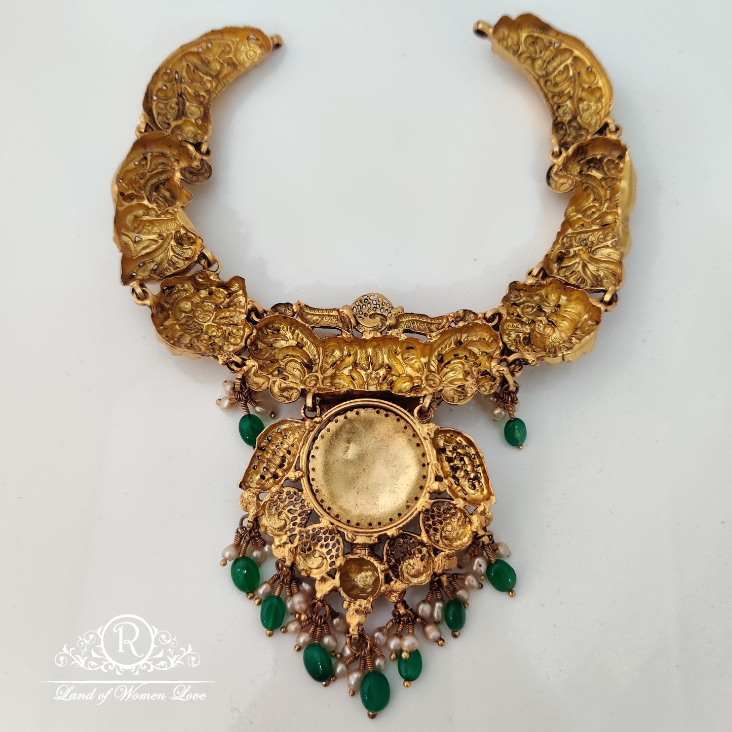 Beautiful Ã°Å¸â€™Â«silver necklace with peacock design and kundan locket Ã¢Å“Â¨14"-RCMA02