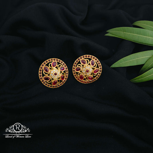 stud kempu stones silver studs-rch665 92.5 silver ramala jewelry / ramala collections