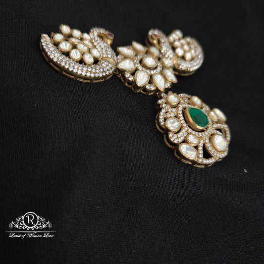 92.5 Silver peacock Design Victorian mala locket-RCM1113