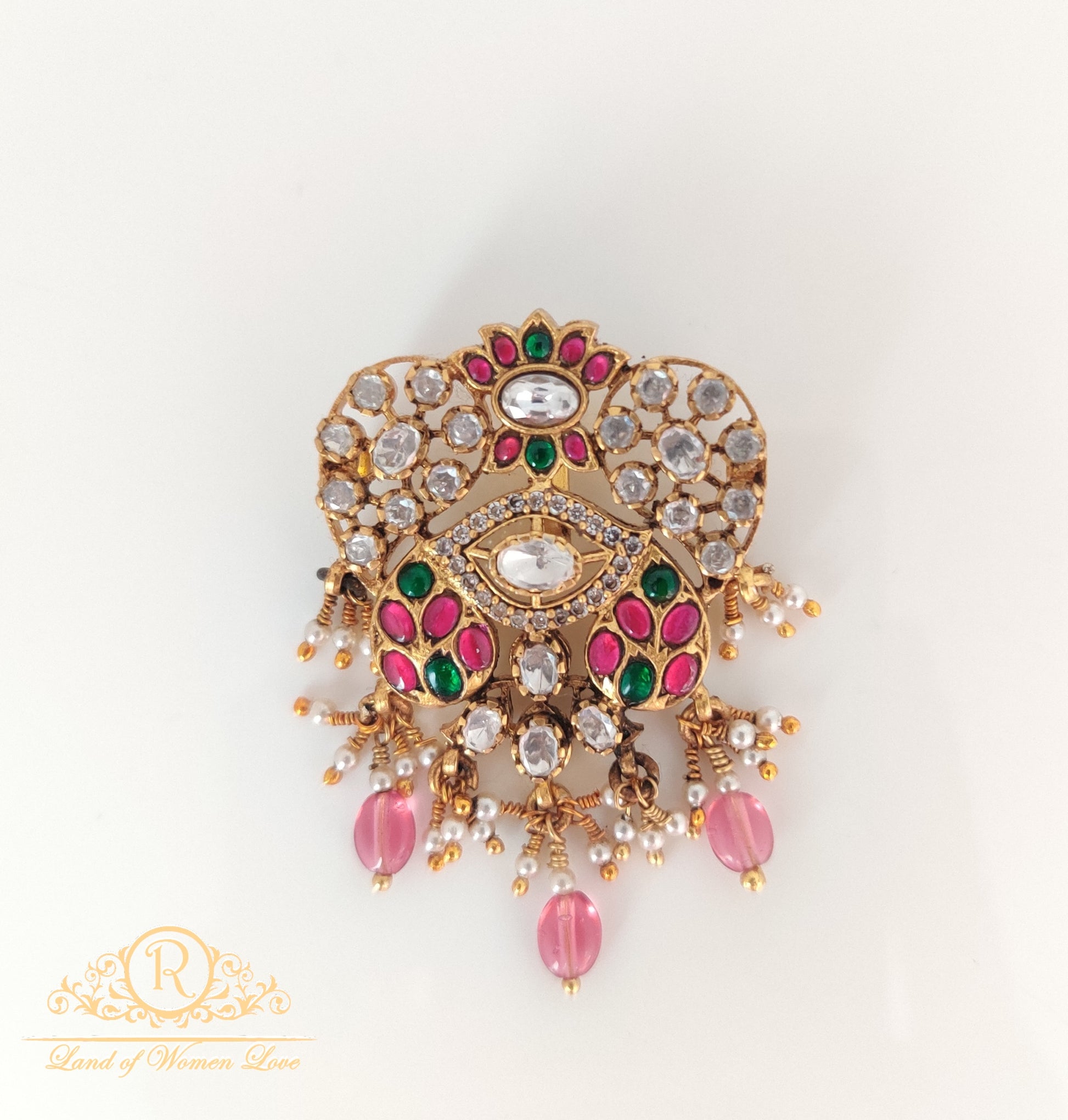 pendant kundans silver pendant-rc85-105cp08 92.5 silver ramala jewelry / ramala collections