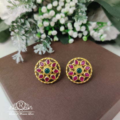 stud flower design silver studs-rc85-70cp057 92.5 silver ramala jewelry / ramala collections