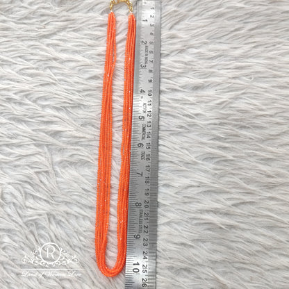 Cristal Beads Mala Orange  Colour 6 lines 20 inches RCH316