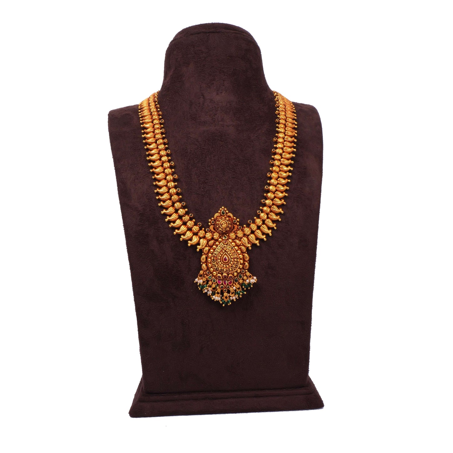 haram silver kempu & green stones design mango haram-rcjr577 92.5 silver ramala jewelry / ramala collections