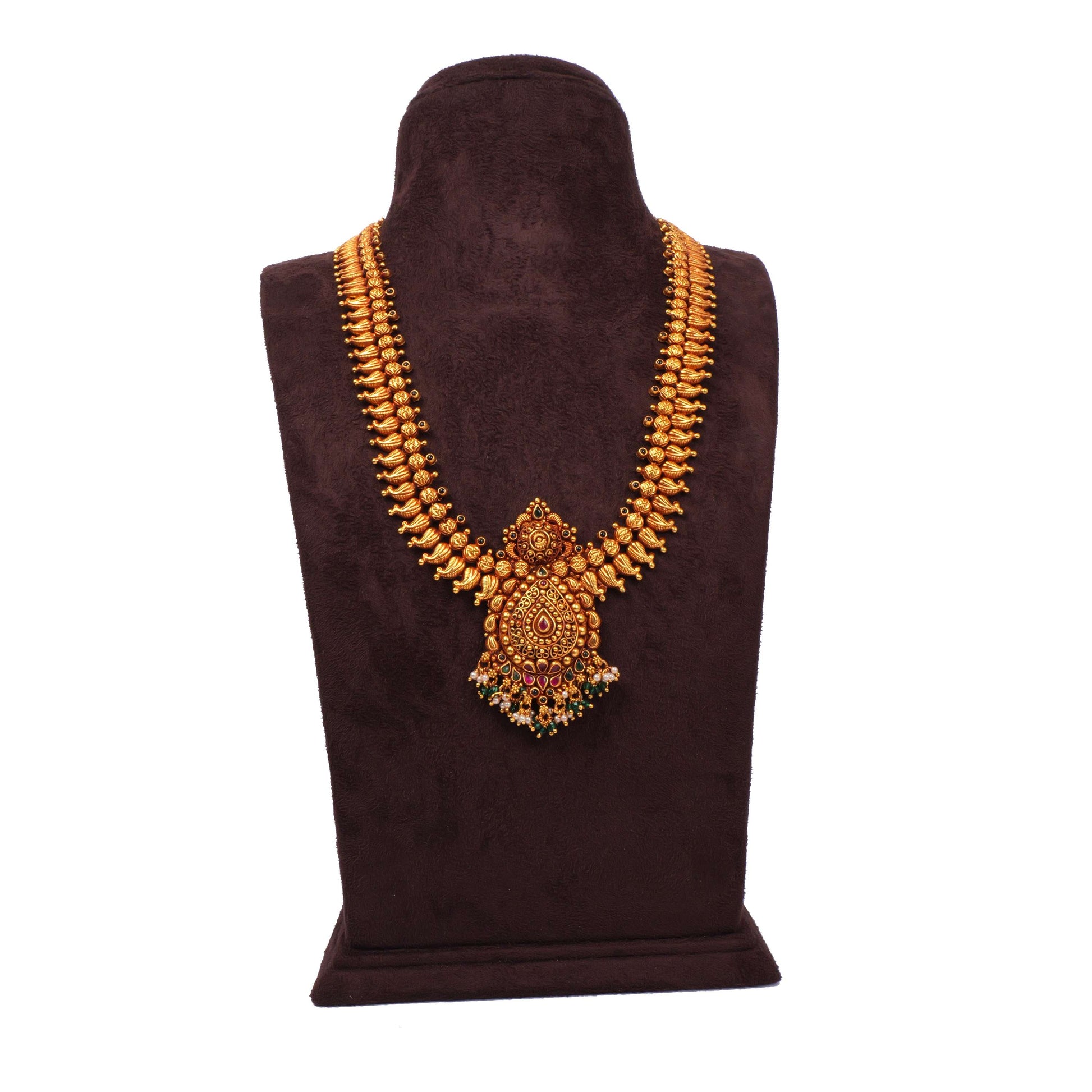 haram silver kempu & green stones design mango haram-rcjr577 92.5 silver ramala jewelry / ramala collections