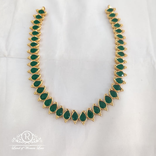 necklace 92.5 silver jewelry antique design green colour stone necklace rcv088 92.5 silver ramala jewelry / ramala collections